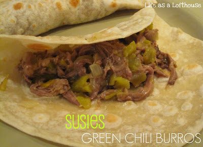 Susie's Green Chili Burros