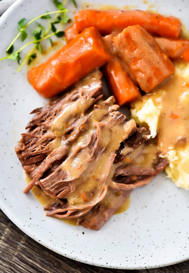 Perfect Pot Roast is a flavorful, tender roast that slow cooks in the Crock Pot. Life-in-the-Lofthouse.com