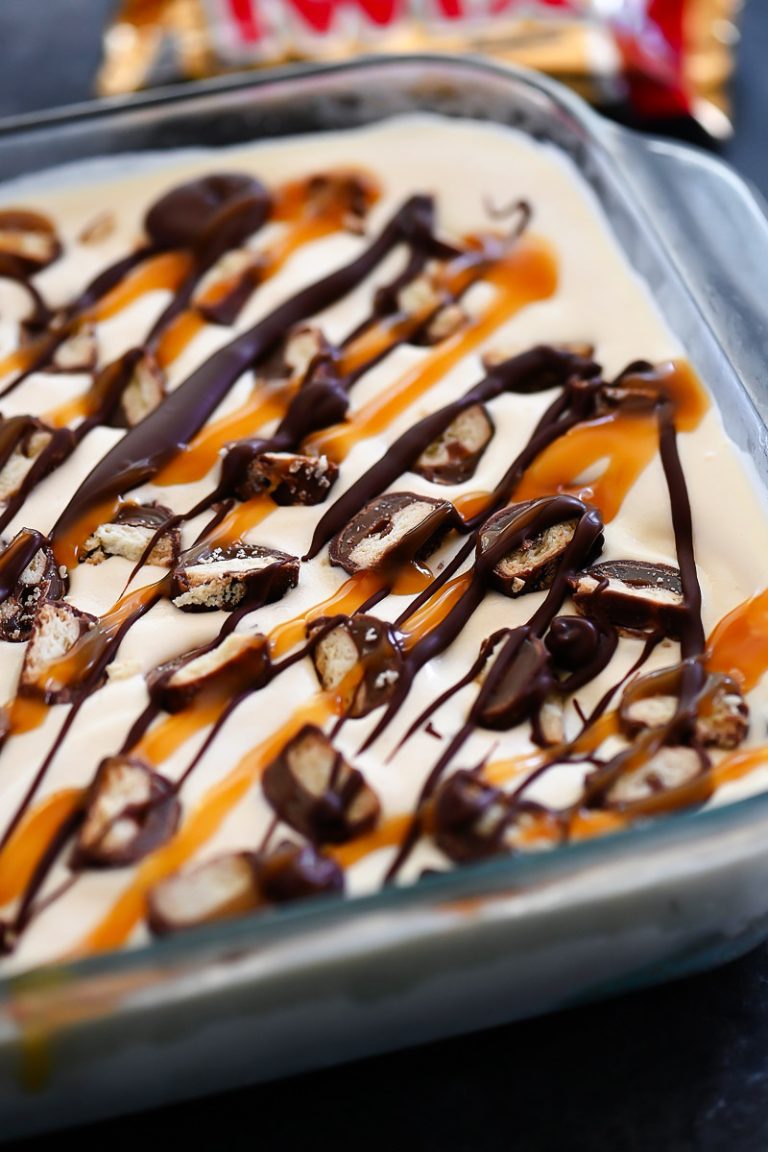 Ice Cream Cake with Twix Bars