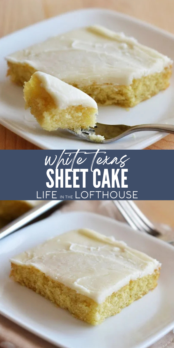 White Texas Sheet Cake Pinterest Pin