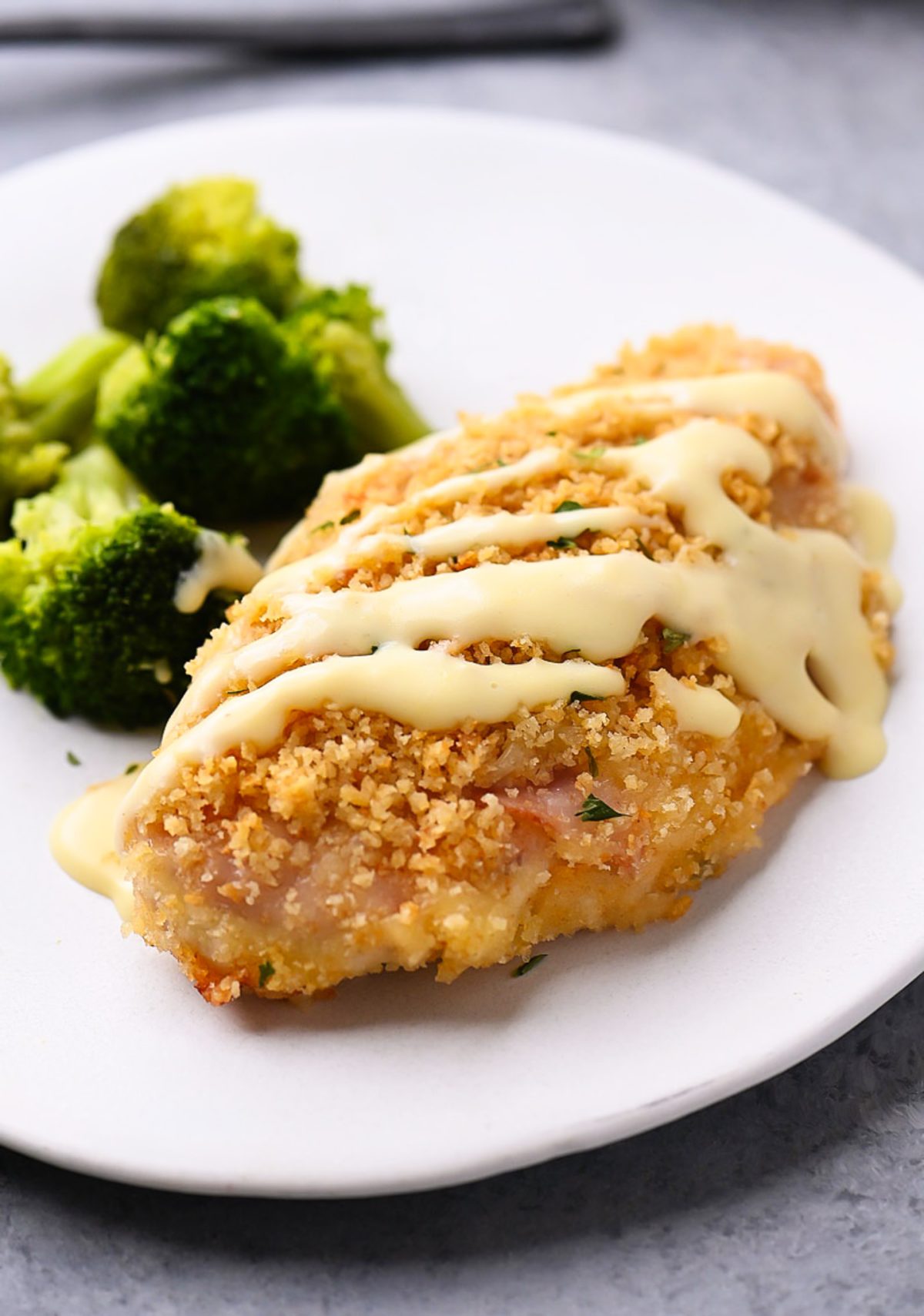 Easy Chicken Cordon Bleu with Parmesan-Dijon Cream Sauce