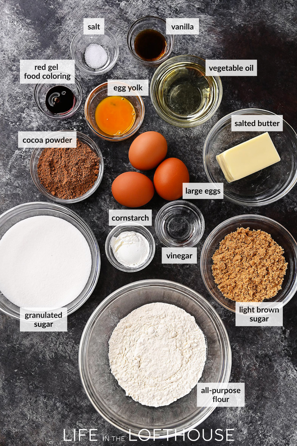 Red Velvet Brownie Ingredients