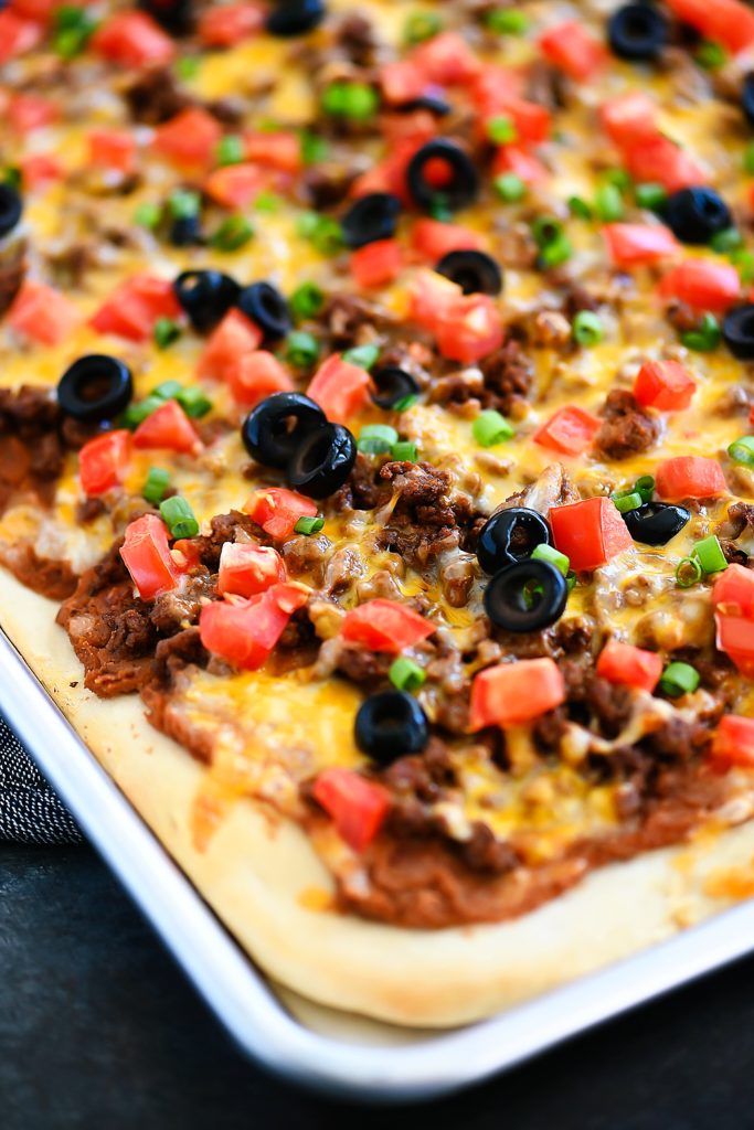 Taco flavored pizza
