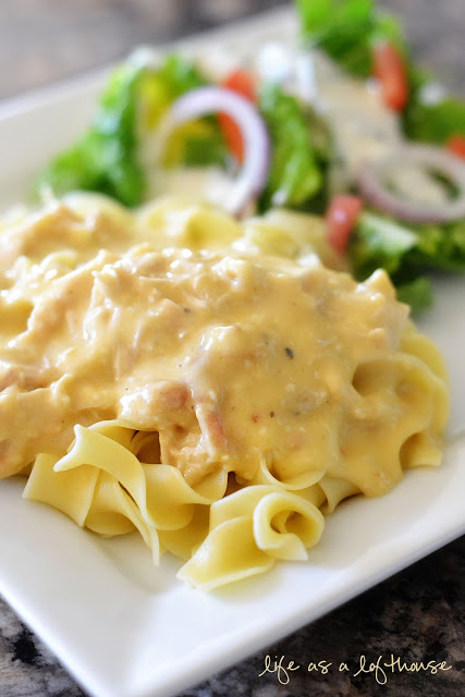 Creamy Italian Chicken cooked in the crock pot.