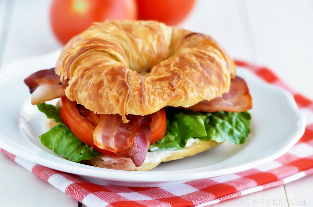 BLT Ranch Croissants are bacon, lettuce and tomato sandwiches made on croissants with ranch dressing.