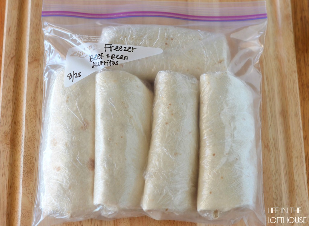 Freezer beef and bean burritos are delicious burritos filled with beef, beans, rice, cheese and more that are easily frozen. Life-in-the-Lofthouse.com