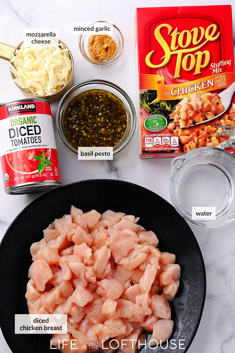 Italian Chicken Stuffing Bake Ingredients