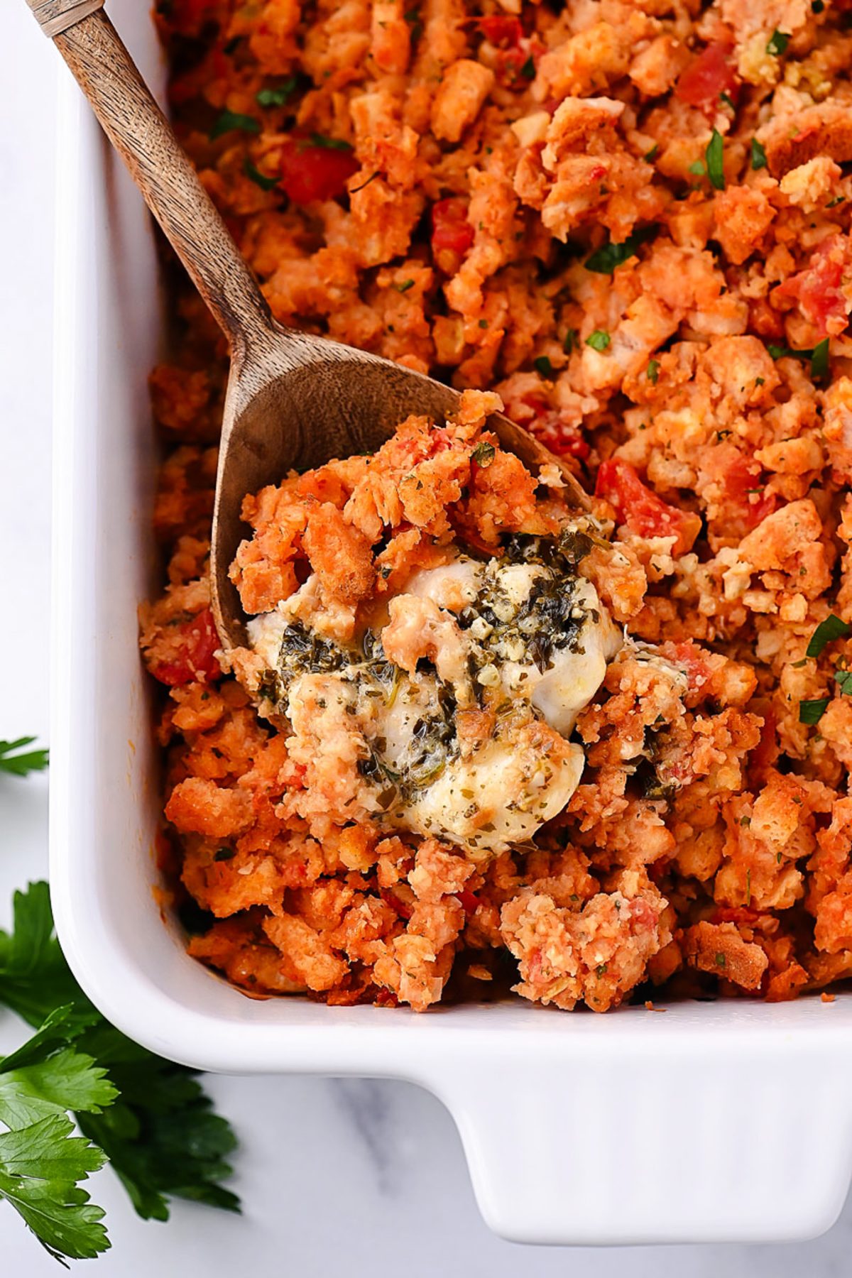 Cheesy Italian Chicken Stuffing Bake