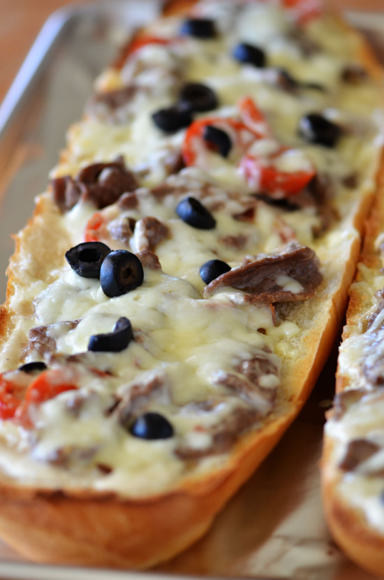 Italian Cheese Steak French Bread Pizza