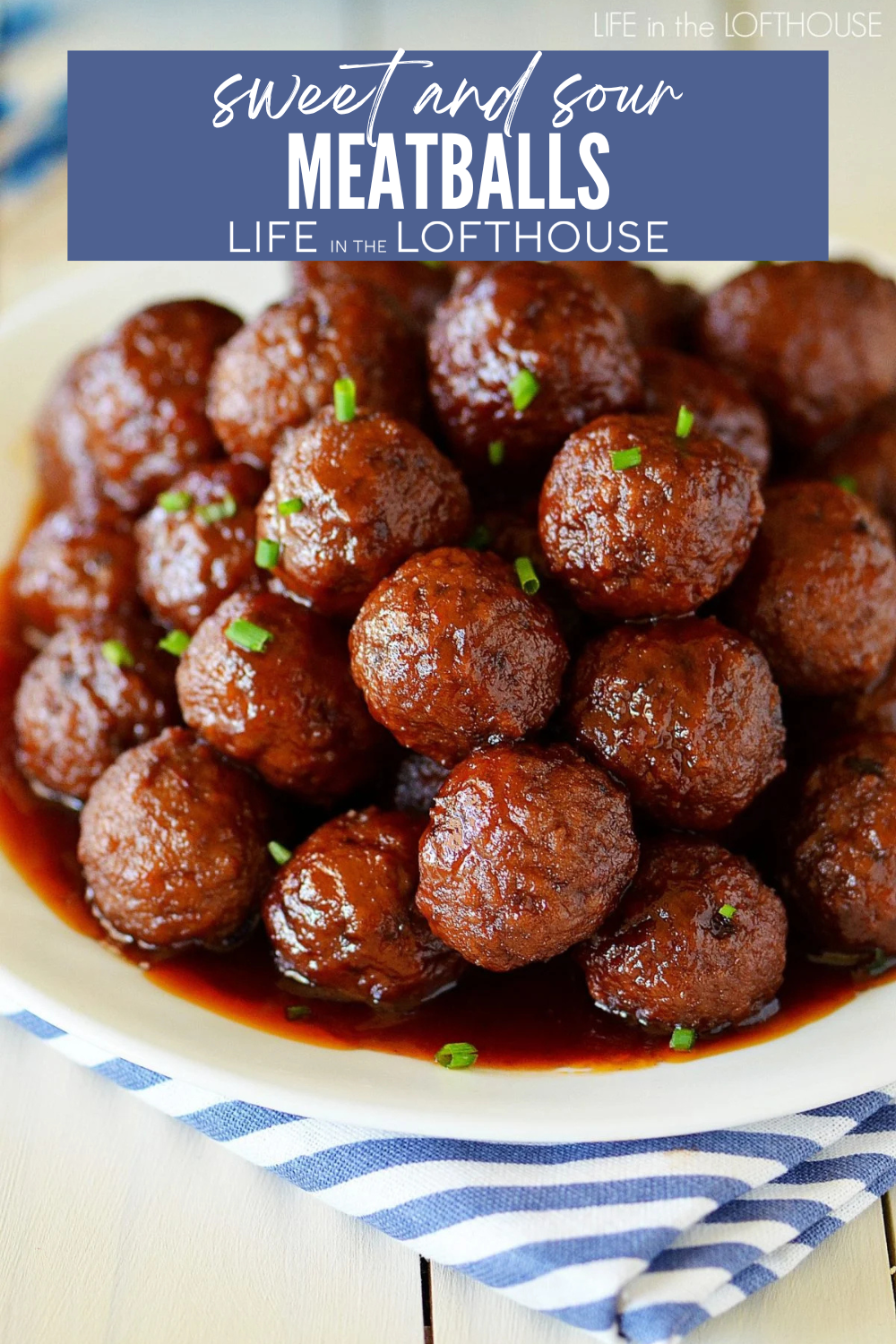 Sweet and Sour Meatballs Pinterest Pin