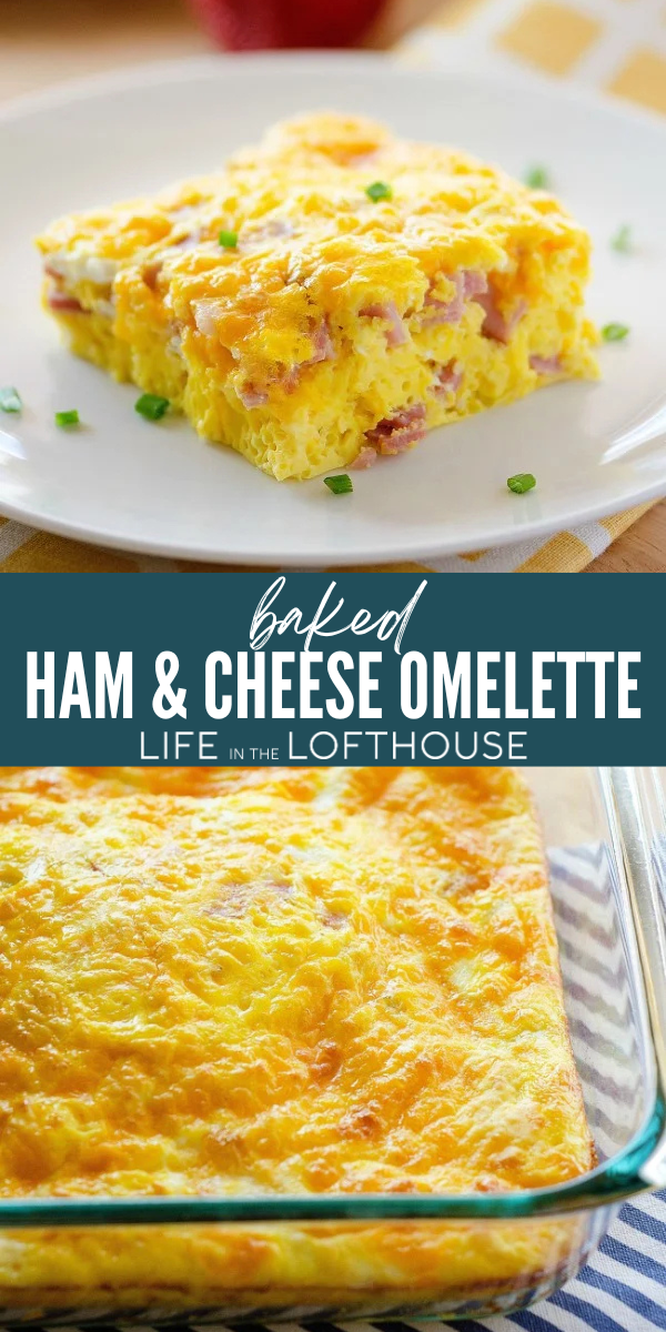 Baked Ham and Cheese Omelette Pinterest Pin