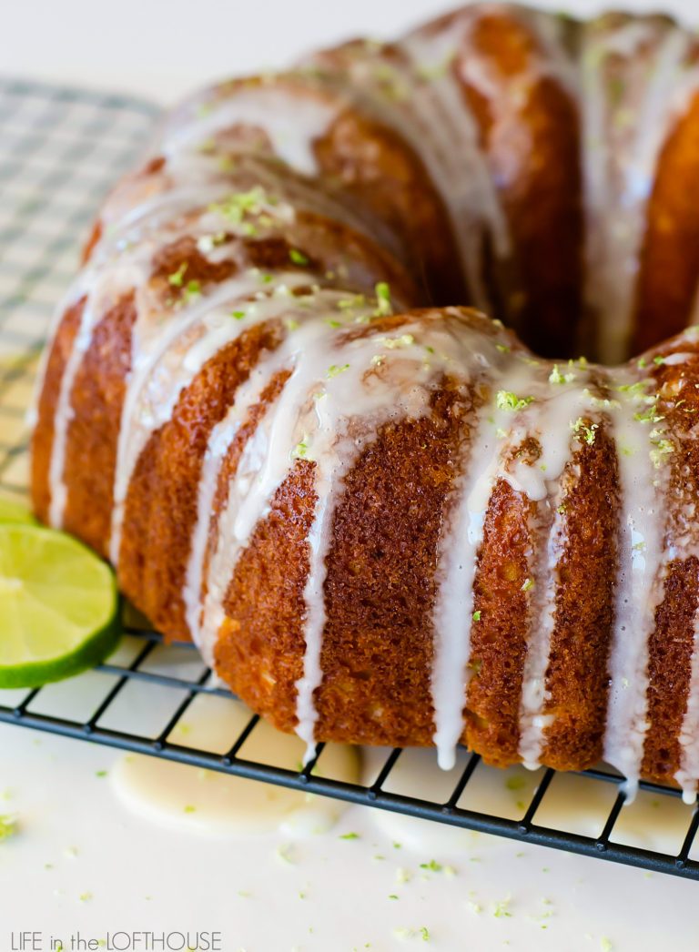 This Key Lime Bundt Cake is a moist cake with perfect lime flavor and a sweet glaze. Life-in-the-Lofthouse.com