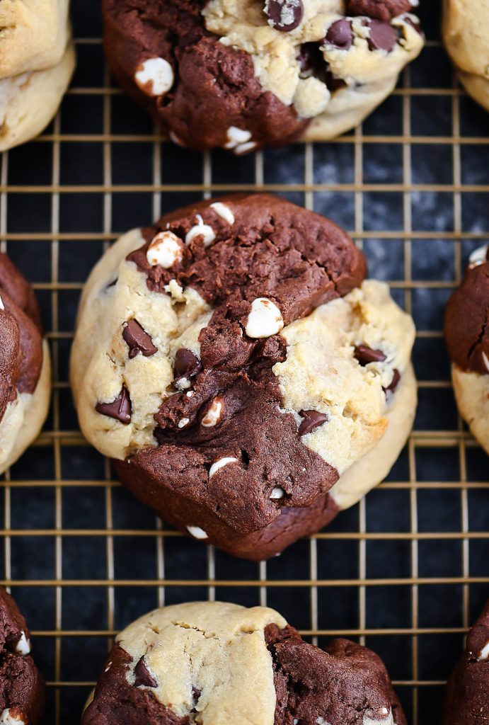 Brownies and Chocolate Chip Cookies combined to make Brookies!