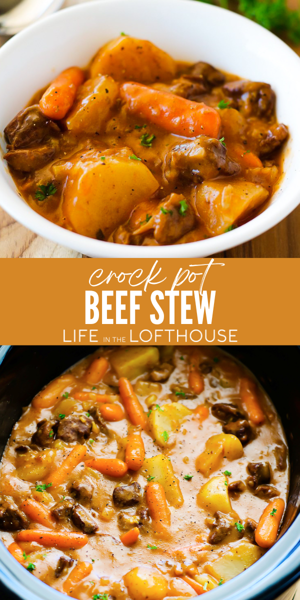 This Crock Pot Beef Stew has hearty pieces of beef and vegetables slow-cooked in gravy. Serve with buttered rolls and you'll have one fantastic meal!