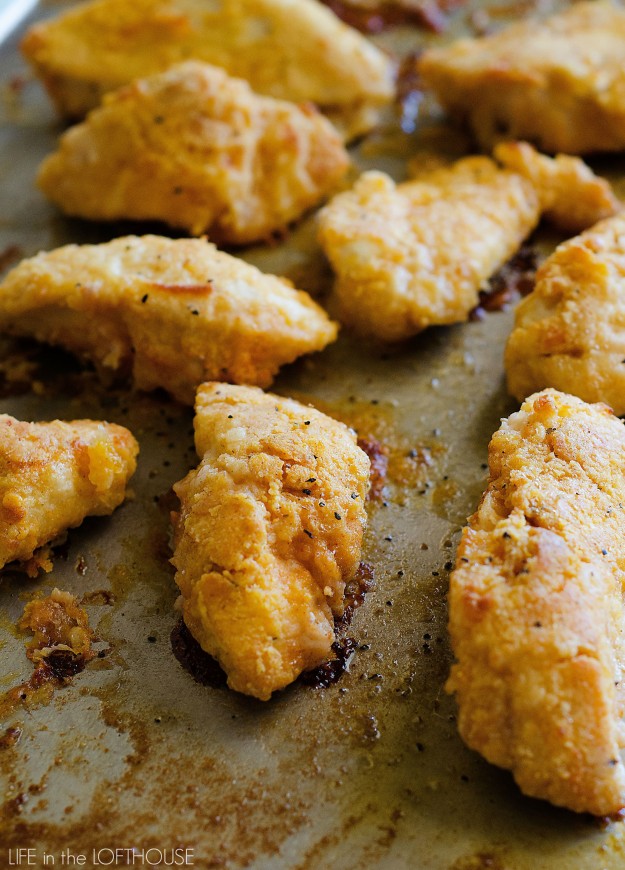 Oven fried chicken is crispy on the outside and tender on the inside and doesn't require any deep-frying. Life-in-the-Lofthouse.com