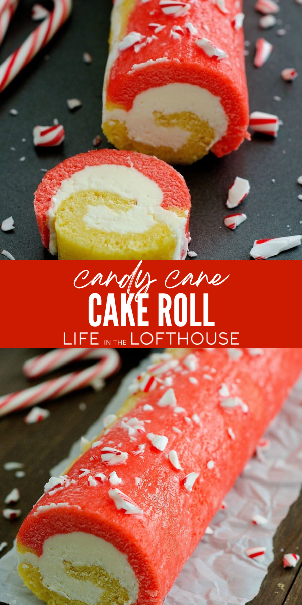 sliced Candy Cane Cake Roll 