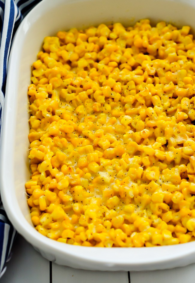 Delicious creamed corn covered in parmesan cheese. Life-in-the-Lofthouse.com