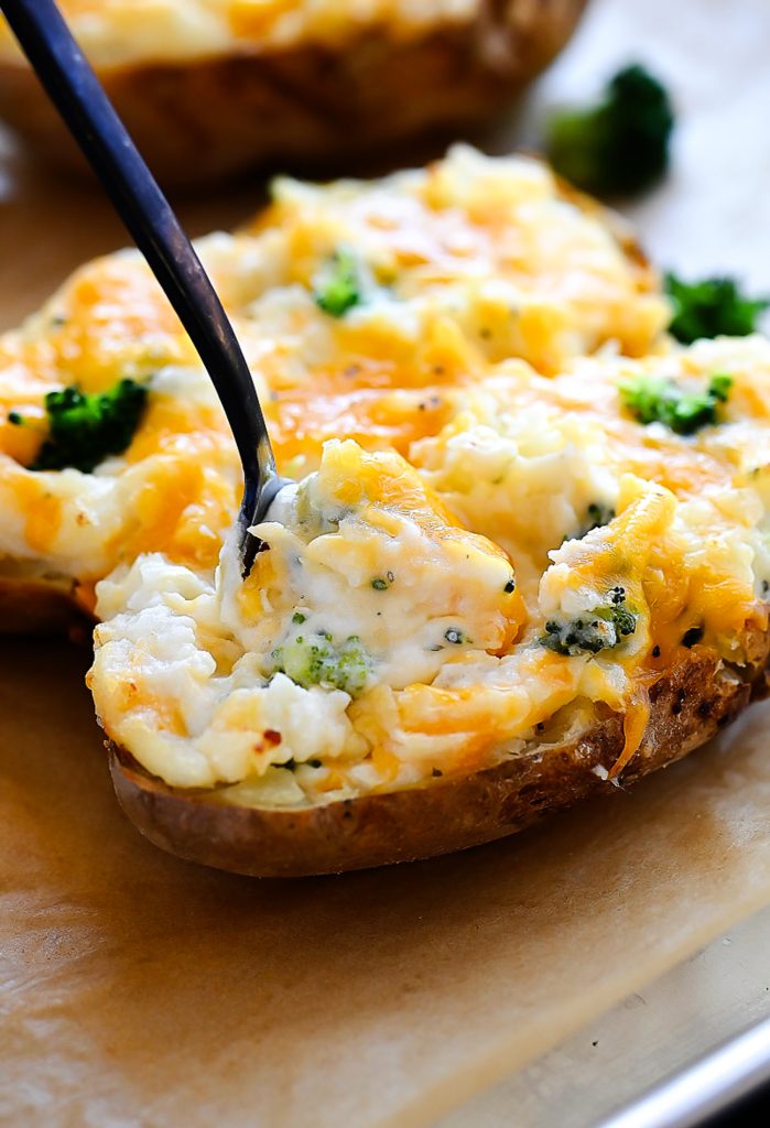 Cheesy Broccoli Twice Baked Potatoes