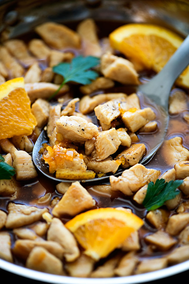 Skinny orange chicken is delicious chicken without the breading covered in a flavorful orange sauce. Life-in-the-Lofthouse.com
