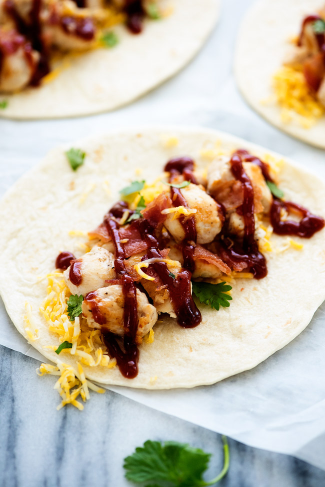 Barbecue Chicken Bacon Tacos
