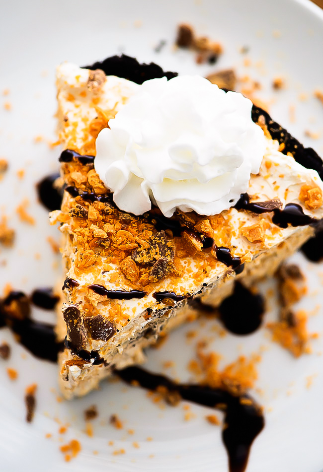 A creamy and delicious no-bake pie using Butterfinger candy bars. Life-in-the-Lofthouse.com