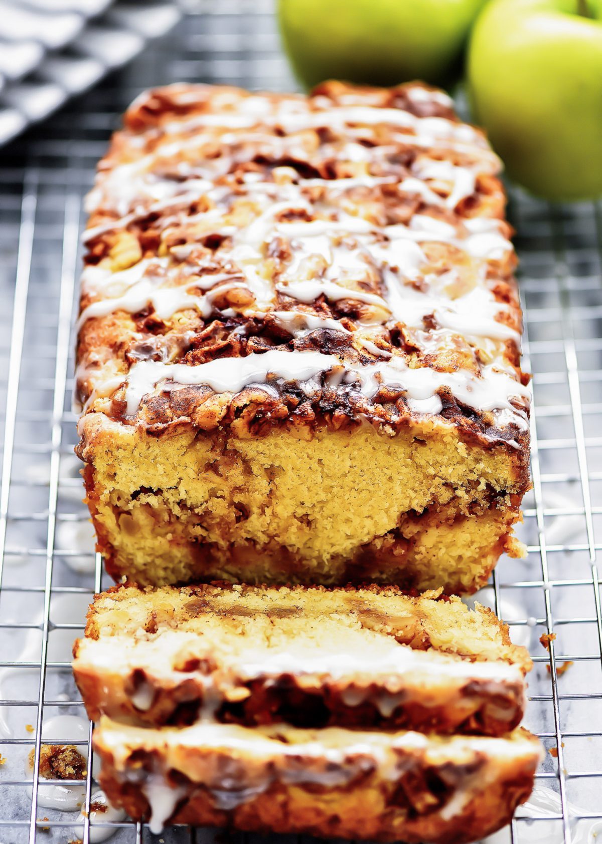 A delicious and easy homemade bread that tastes like the classic fritter donut with a sweet glaze. Life-in-the-Lofthouse.com