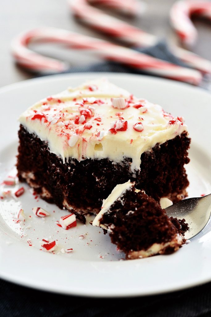 Chocolate Candy Cane Cake