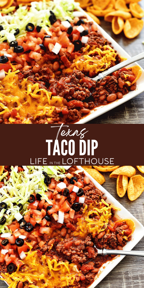 Texas Taco Dip Pinterest Pin