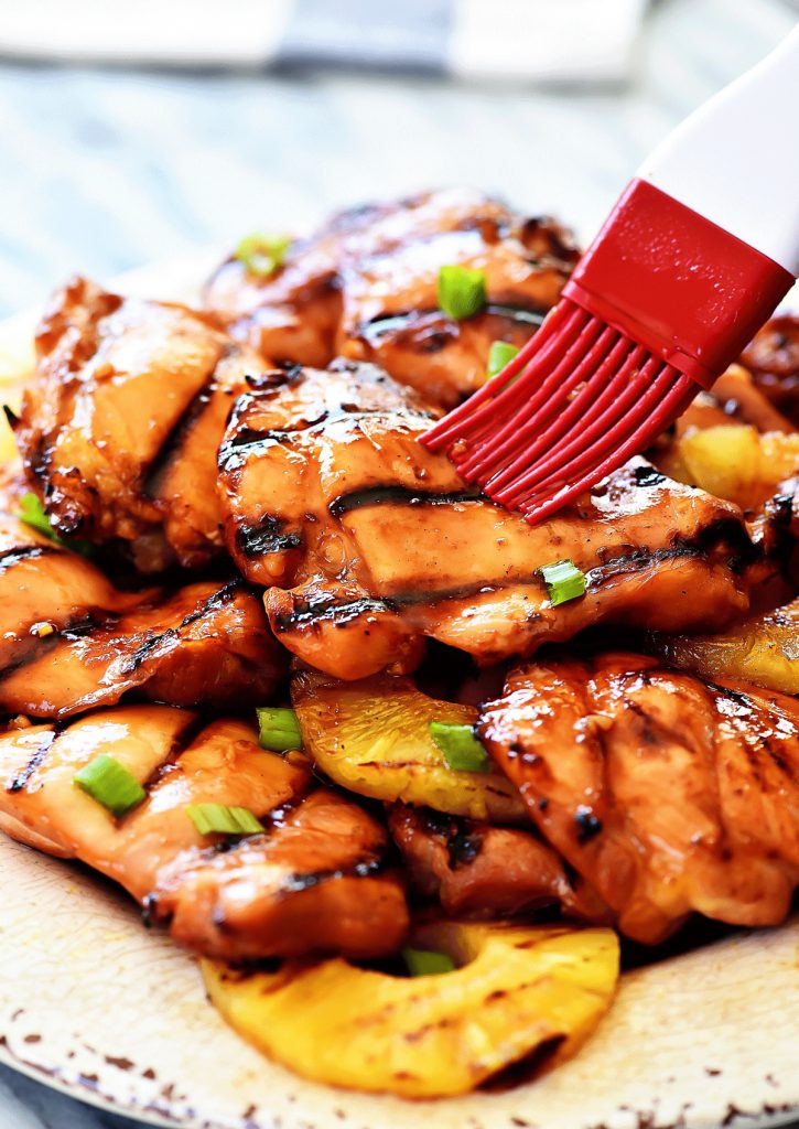 Grilled Huli Huli Chicken is delicious grilled chicken bursting with pineapple and Hawaiian flavor. Life-in-the-Lofthouse.com