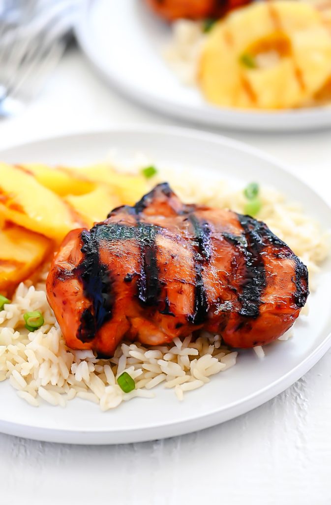 Grilled Huli Huli Chicken is delicious grilled chicken bursting with pineapple and Hawaiian flavor. Life-in-the-Lofthouse.com