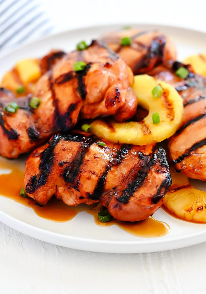 Grilled Huli Huli Chicken is delicious grilled chicken bursting with pineapple and Hawaiian flavor. Life-in-the-Lofthouse.com