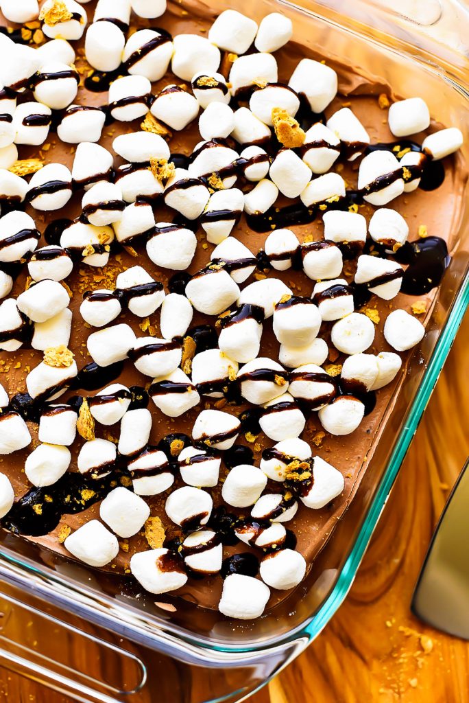 No Bake S'mores Pudding Cake