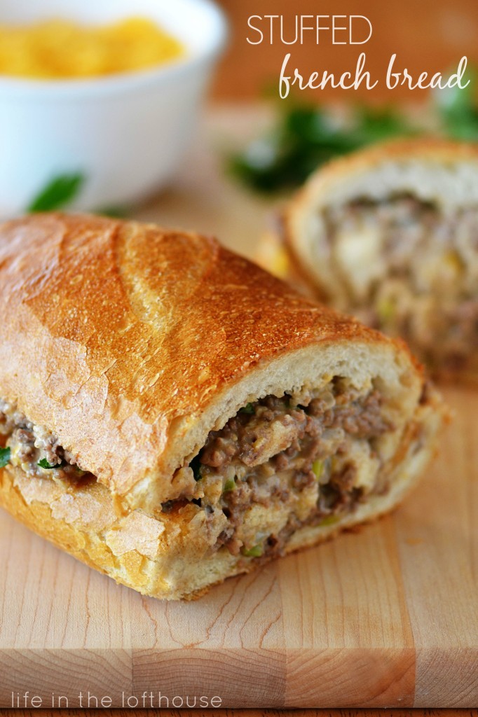 Beef stuffed French bread