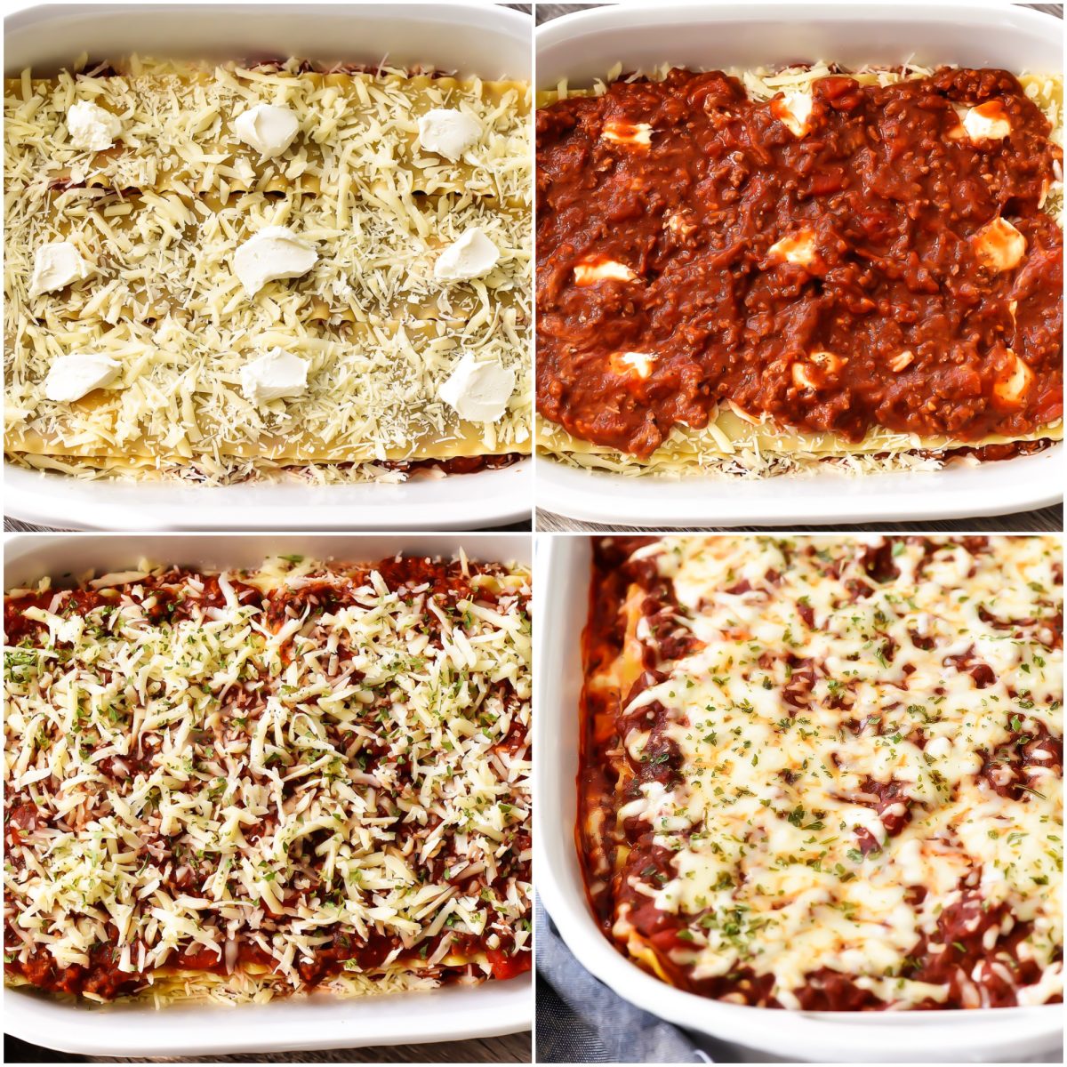 This Cream Cheese Lasagna is made with an easy homemade tomato sauce and loaded with cheese. Life-in-the-Lofthouse.com