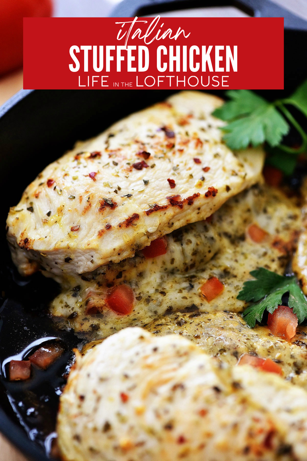 Italian Stuffed Chicken Pinterest Pin