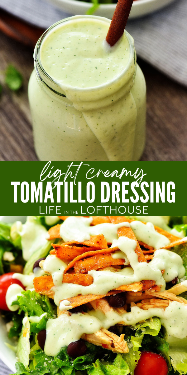 If you're a fan of Cafe Rio's Creamy Tomatillo Dressing then you are going to love this lightened up version. It's just as delicious but healthier!