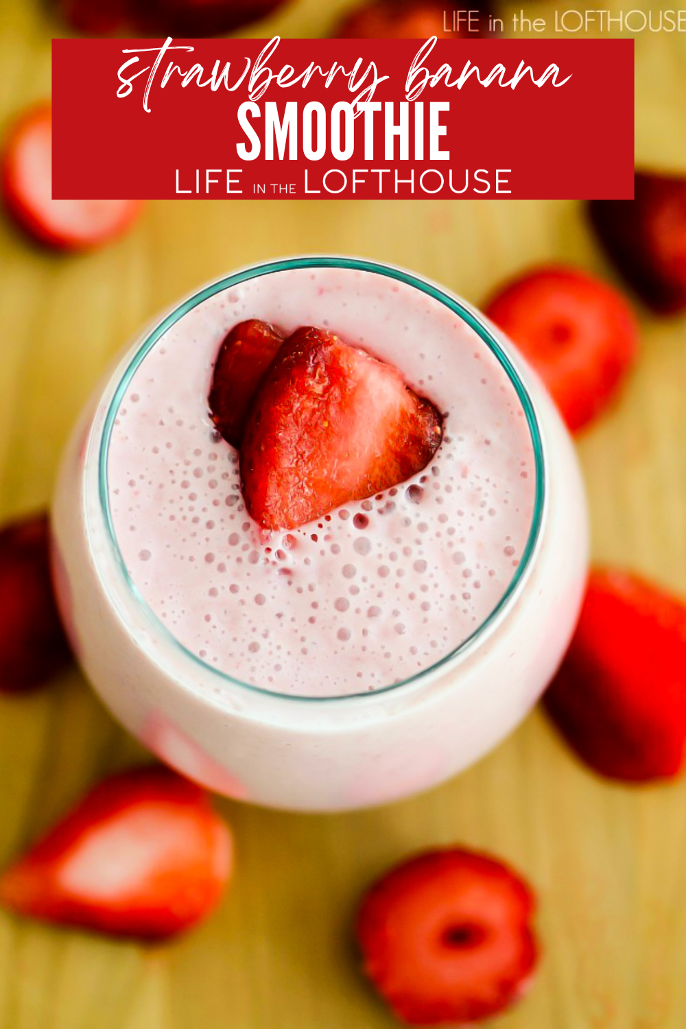 Strawberry Banana Smoothie Pinterest Pin