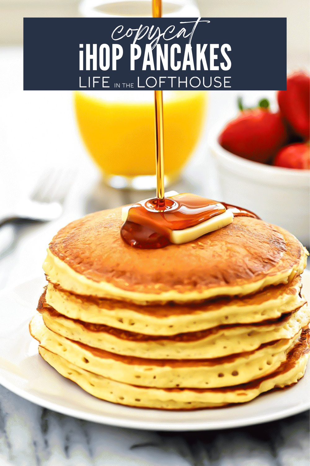 These copycat IHOP Pancakes are golden and fluffy and taste just like the ones from the popular restaurant chain. 