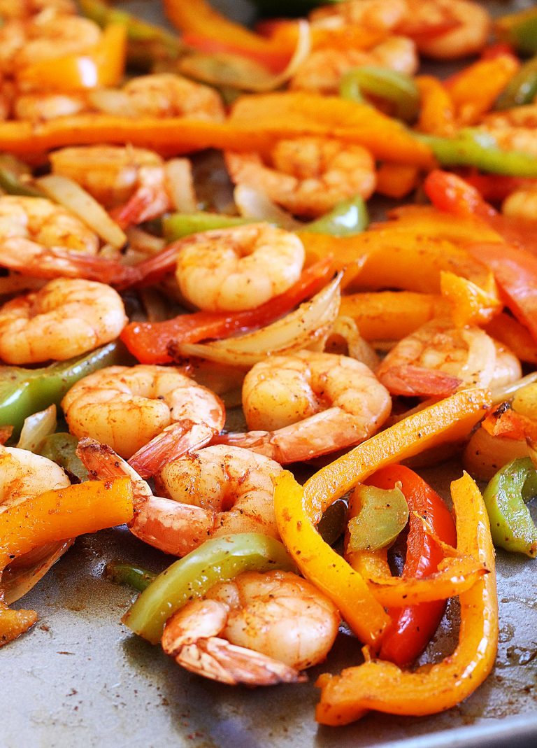 Sheet Pan Shrimp Fajitas