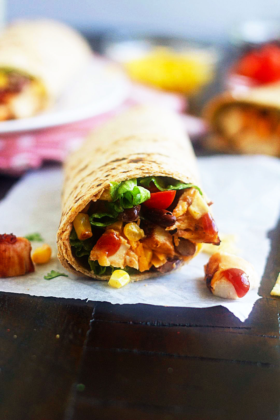 BBQ Chicken Salad Wraps