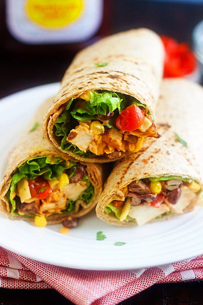 Barbecue Chicken Salad Wraps