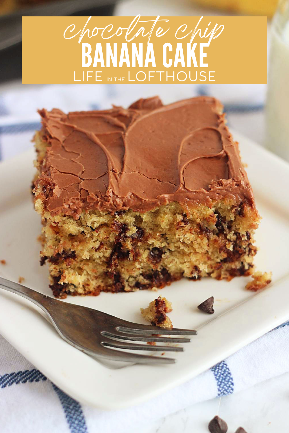 If you have ripe bananas sitting on your kitchen counter, then this Chocolate Chip Banana Cake is the perfect way to use them!