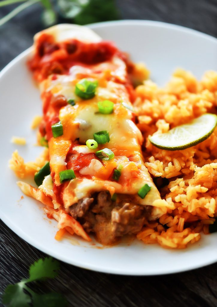 Cream Cheese Beef Enchiladas are delicious, creamy enchiladas filled with beef and cream cheese that are full of Mexican flavor. Life-in-the-Lofthouse.com