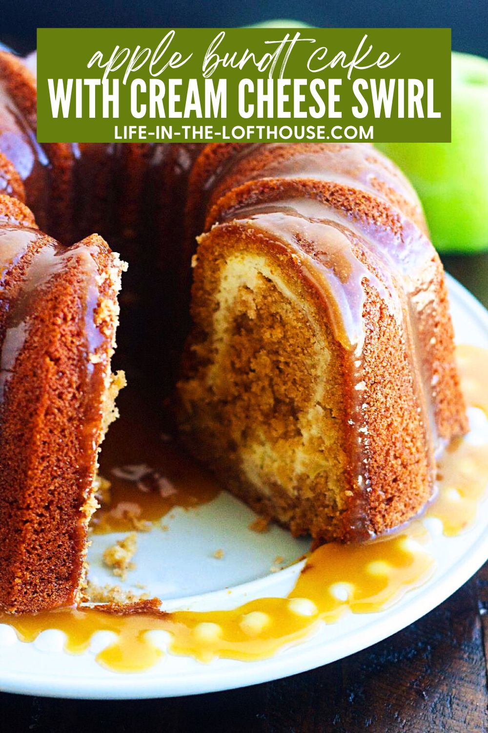 Apple Bundt Cake with Cream Cheese Swirl