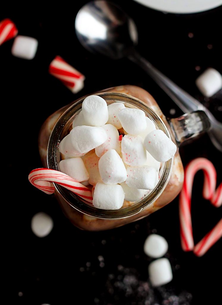 Peppermint Hot Chocolate is a warm, delicious hot chocolate made in a slow cooker and full of peppermint flavor. Life-in-the-Lofthouse.com