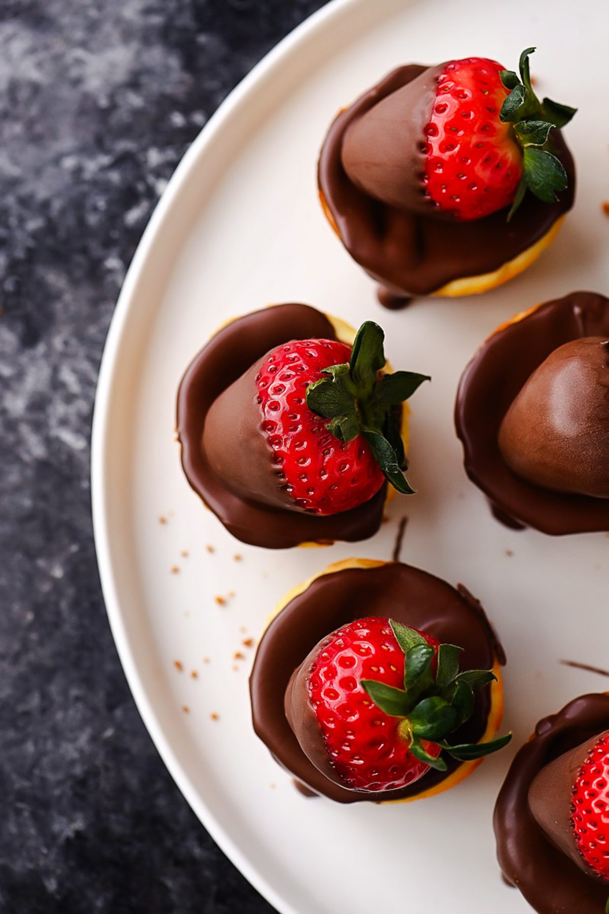 Chocolate-Dipped Strawberry Mini Cheesecakes