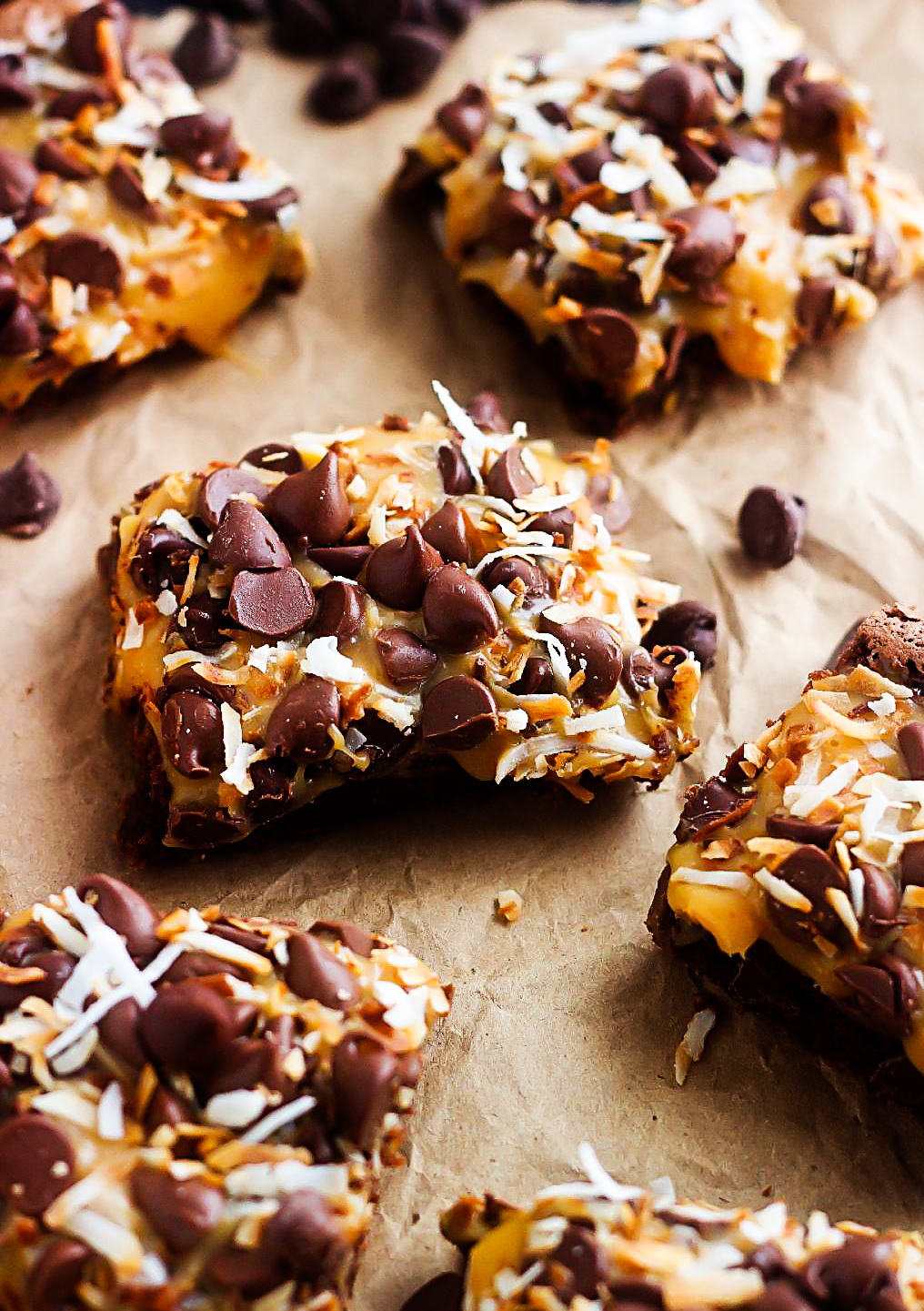 Brownie Caramel Coconut Bars are rich and decadent brownies loaded with chocolate chips, melted caramel and toasted coconut. Life-in-the-Lofthouse.com