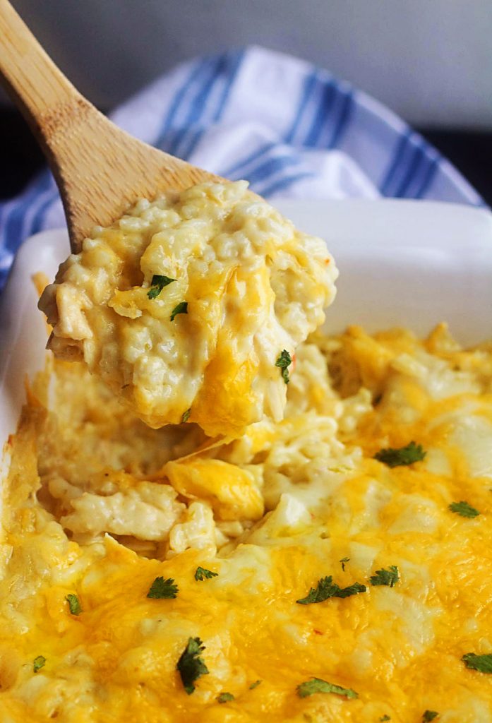 Green Chile Chicken Enchilada Casserole