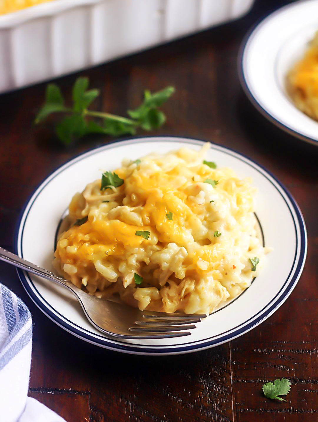 Green Chile Chicken Enchilada Casserole is loaded with chicken, sour cream, cheese, rice and green enchilada sauce. Life-in-the-Lofthouse.com