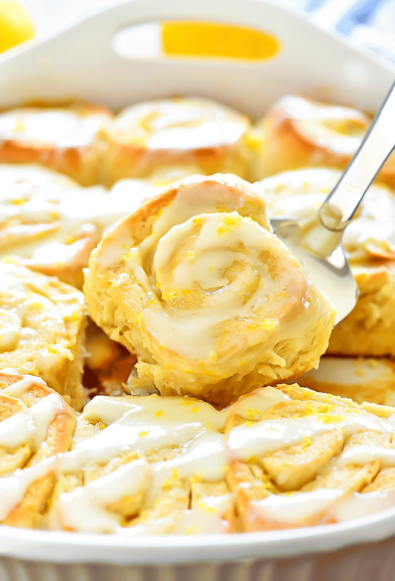 Sticky Lemon Rolls with Lemon Cream Cheese Glaze are gooey, soft and delicious rolls full of lemon flavor topped with a lemon cream cheese glaze. Life-in-the-Lofthouse.com